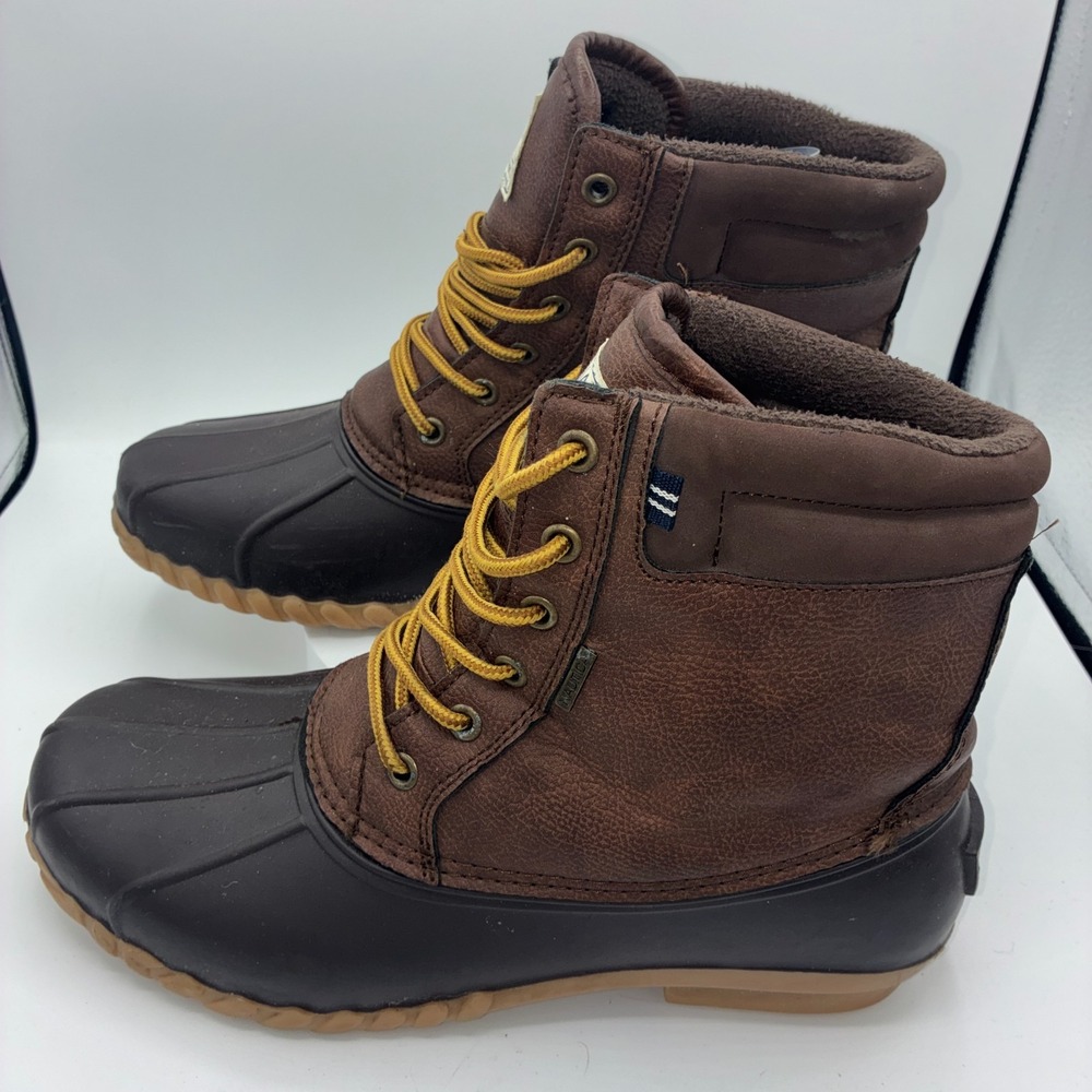 Nautica Channing Men's Duck Boots Size 11 Brown Black Waterproof Winter Boots